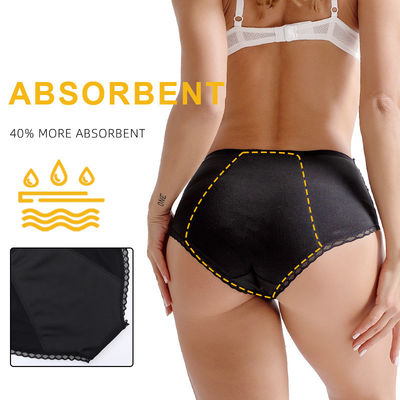 Mid Rise Nylon Period Panties Women Flower Sexy Lace Menstrual Underwear